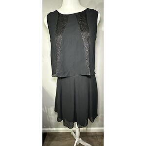 BCBGENERATION Woman's Black Cocktail Dress Mini Black Sleeveless Lace Size‎ 8